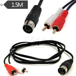 5핀 DIN 남성 MIDI 케이블 2 듀얼 RCA 플러그 어댑터 0.5m/1.5m 5pin 오디오 코드 Naim 쿼드 스테레오 시스