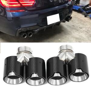 쿼드 탄소 섬유 배기 팁 BMW 호환 F10 535d 640i 640d 용 자동차 시스템 깍지 테일 파이프 튜닝 머플러 팁