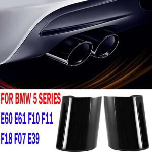 배기 머플러 팁 스테인리스 스틸 파이프 커버 BMW 호환 5 시리즈 520i F10 F11 F07 E12 E28 E34 E39 E60 E6