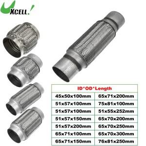 UXCELL 51x55x252mm 51x57x150mm 58x63x250mm 자동차 배기 튜브 텔레스코픽 플렉시블 스테인레스 스틸 머플