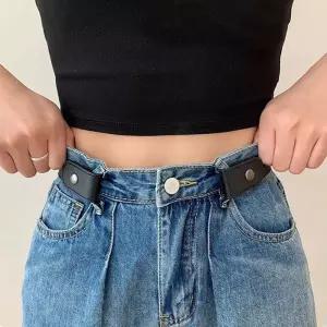 허리 조절 밴딩 똑딱이 벨트 LM-0573 단추 여성 밸트