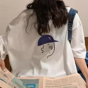 (다올)여성 오버핏 라운드넥 캐릭터프린팅 티셔츠