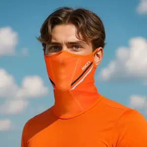 (MASK SR1-LINE.ORANGE) 라인 형광오렌지 K-매쉬 마스크넥워머 자전거 스포츠 목마스크 야외용 자전거용 라