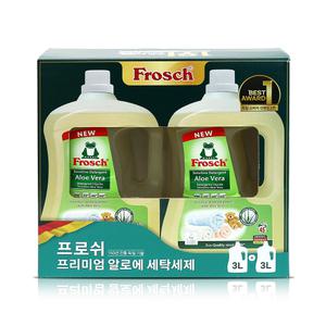 프로쉬 알로에베라 고농축 액상 세탁세제 3L x 2개 드럼세탁기 대용량 액체세제