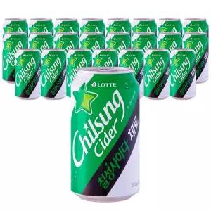 [롯데칠성음료]롯데 칠성 사이다 제로 355ml x 24캔(업소용) 무료배송
