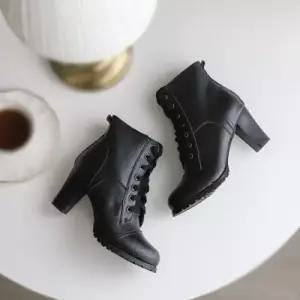 제이시 여자 7cm 가죽워커 통굽 힐 워커부츠 B013