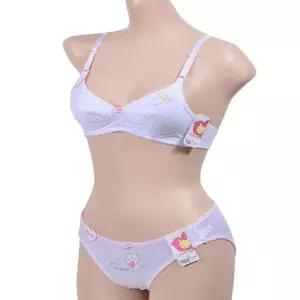프린토리 도트 패턴 주니어 3단계 A컵 브라팬티세트 SW2209-0283