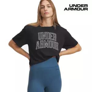 매장정품 UNDERARMOUR 언더아머 여성 UA 라이벌 캠퍼스 오버사이즈 반팔 라운드 티셔츠 6007883-001 600788