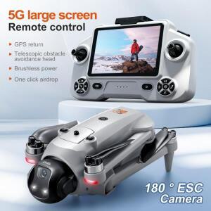 YL059 GPS 드론 | 4.3인치 HD  안내 기능이 있는 리모컨 3방향 자동 복귀 AI 궤도 추적 5G 브러시리스 접이