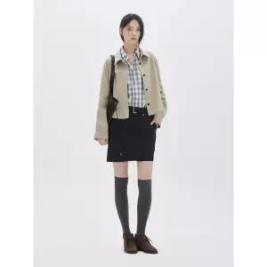 ZOOC 스웨이드 크롭 셔켓 LK Z261PSF203