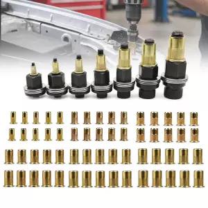77PCS 탄소강 리벳 너트 공구 세트 만드렐 M3M12 M3 M4 M5 M6 M8 M10 M12 7 70 플랫 볼트용 핸드 리벳터
