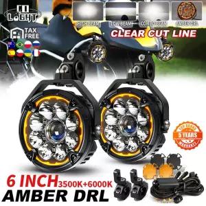 CO LIGHT 오프로드 오토바이 LED 보조 안개등 앰버 DRL