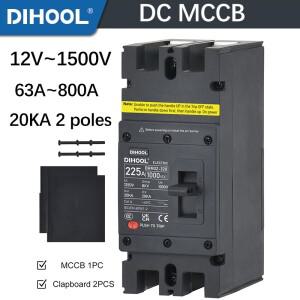 DC MCCB 몰드형 케이스 회로 차단기 2P 12V 24V 1000V 100A 630A 배터리 태양광 시스템 보호기