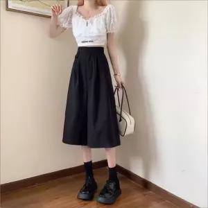 와이드 밴딩 치마바지 팬츠 여자 여름 7부 A라인