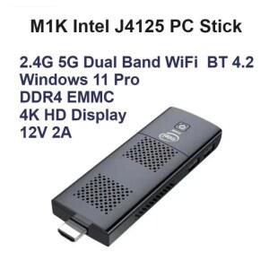 M1K 인텔 스틱8GB 윈도우 프로 와이파이12V 포켓 RAM128GB256GB J4125 셀러론 미니 PC 4G 11 2A 5G