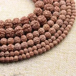 묵주재료 자연 Rudraksha Mala 108 구슬 나무 스페이서 6 8 10 12 mm 목걸이기도 불교 보석 만들기 팔찌 액