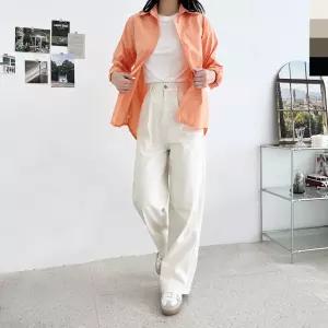 핀턱 데일리핏 팬츠 세미와이드 면바지 SF1000W ACC 반밴딩 여자 코튼
