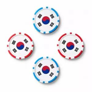 [골드스마일]태극기 칩마커 볼마커 4개 1세트 라운딩 필드용품 골프 악세사리