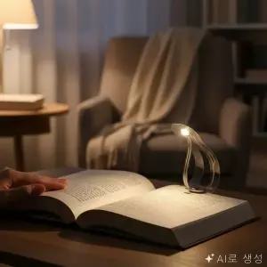 ( )수동 LED 독서등 휴대용독서등 클립형스탠드