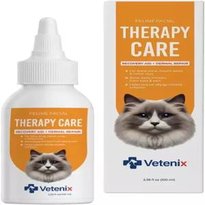 Vetenix 고양이 페이셜 테라피 솔루션 치유 보조제 및 피부 용 여드름 눈과 귀 자극 턱 염증 붉음증 순하고