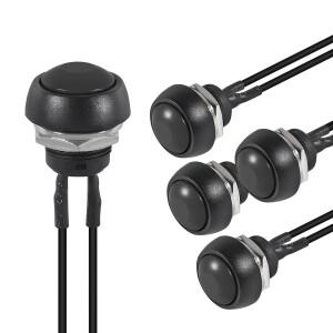 [호환품]5PCS 12mm 순간 푸시 버튼 스위치 On/Off 미니 라운드 방수 3A 125V AC 자동차 해양 바이크 오토바