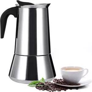 스테인리스 스틸 스토브탑 모카 포트 에스프레소 메이커 퍼콜레이터 12컵 600ml 대가족 홈 오피스 캠핑용