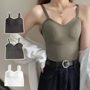 민소매 이너티 골지 캡내장 끈 나시 일자 슬리브리스 w-C87F8 캐미솔 세미크롭티