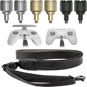DJI Avata/Avata 2/FPV 드론 O3 에어 유닛 50-63인치 조정 가능한 PU 가죽 랜야드 스틱 교체 엄지 로커
