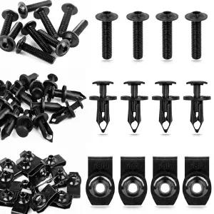 Xislet 30pcs 바디 패널 Torx Screw 7519650 U형 플랫 너트 7547674 플라스틱 패스너 리벳 7661855 UTV ATV