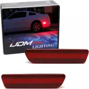 2005-09 포드 머스탱과 호환되는 54-SMD LED로 구동되는 iJDMTOY OE-레드 렌즈 풀 리어 사이드 마커 라이트