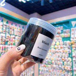 고무줄 예쁜 검정 머리끈 여자 끈 예쁘게묶기 헤어 블랙 머리 단발 50P 긴 대용량
