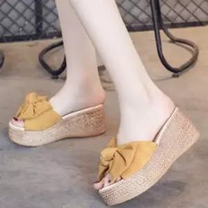 여성여름신발 여성 신발 클릭유도 슬리퍼 리본샌들 여름 미들힐 구두