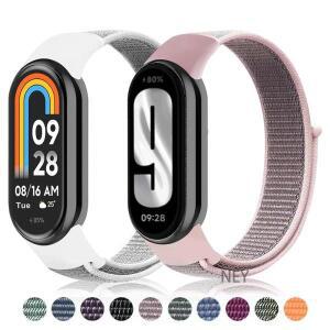 Xiaomi Mi Band 9 8 스트랩 8 용 나일론 루프 NFC SmartWatch 손목 밴드 Correa 교체 스포츠 pulsera Mi ba