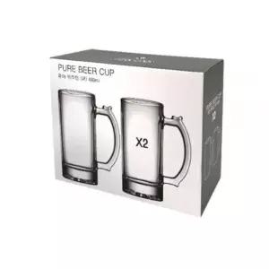 맥주 아이스커피 글라스 컵 대 480ml 2p 유리컵 물컵 가정용컵 y-CF9C8