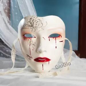 꽃 패턴 얼굴 Vizor 편안한 고대 스타일 마스크 경량 핸드 드로잉