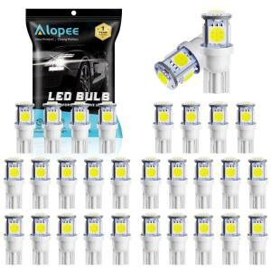 ALOPEE 30개입 194개의 흰색 6500K T10 LED 전구 DC 12V | 5SMD 5050 칩 2825 168 158 501 W5W 자동차 돔 지도 도어 트렁크 라이트 교체용