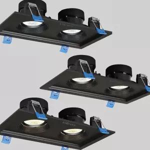 MR-16 멀티2구 16W LED 블랙 KC 매입형 타공 200x100 인테리어조명 FDC3500