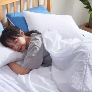 홑이불 시어서커 간절기 화이트SSS_냉장고이불 면