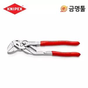 크니펙스 86 03 180 SB 플라이어렌치 180mm 그립 홀드 누르기 구부리기작업