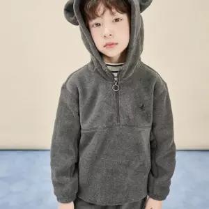 빈폴 키즈 오버핏셔츠 블라우스셔츠 플리스 곰돌이 긴소매 반집업 & 긴바
