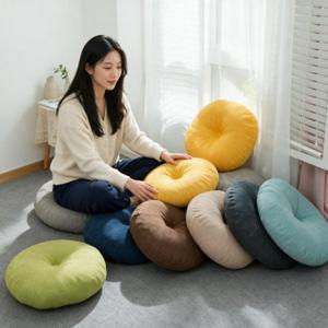 쿠션 방석 원형 거실 바닥 의자 사무실 좌식 홈 인테리어 8컬러 55cm