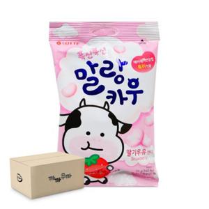 롯데 폭신폭신 말랑카우 딸기우유 캔디 79g 소프트캔디