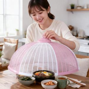 음식 접이식 반찬 커버 플라스틱 식탁 파리 차단 주방 조리대 야외 캠핑