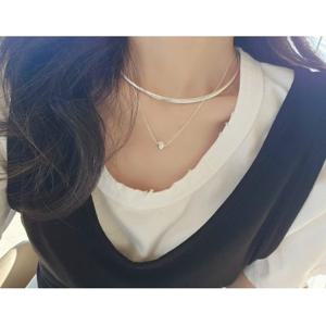 KA109 국내제작 여성 실버 악세사리 무광 미러 볼 데일리 은 목걸이 silver925