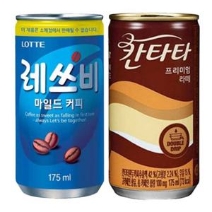 레쓰비 마일드 175ML+칸타타 라떼 (60캔구성) 커피음료