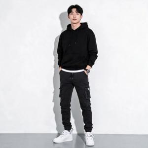 남자 데님 조거팬츠 슬림핏 카고 작업복 면바지 현장 작업 활동 외출 바지
