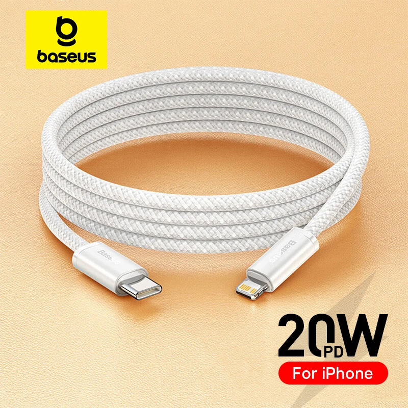 Baseus 20W PD USB C-Lightning 케이블(iPhone 14 13 12 Pro Max용) iPad용 iPhone용 고속 충전 유형 C 케이블