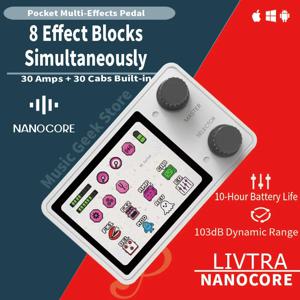 LIVTRA NANOCORE 다기능 기타 페달 – 126g, 10시간 연주 시간, 2.4인치 디스플레이, NAM/IR 지원, AI 드럼, 루프백