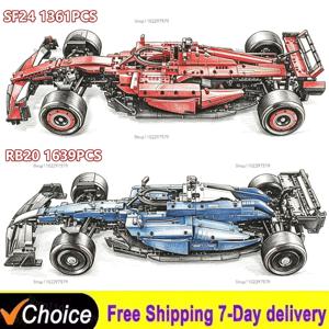1:8 스케일 신제품 1361/1639PCS 테크니컬 퍼포먼스 SF-24 RB20 조립 블록 자동차 조립 레이싱카 MOC 브릭 슈퍼카 모델 장난감
