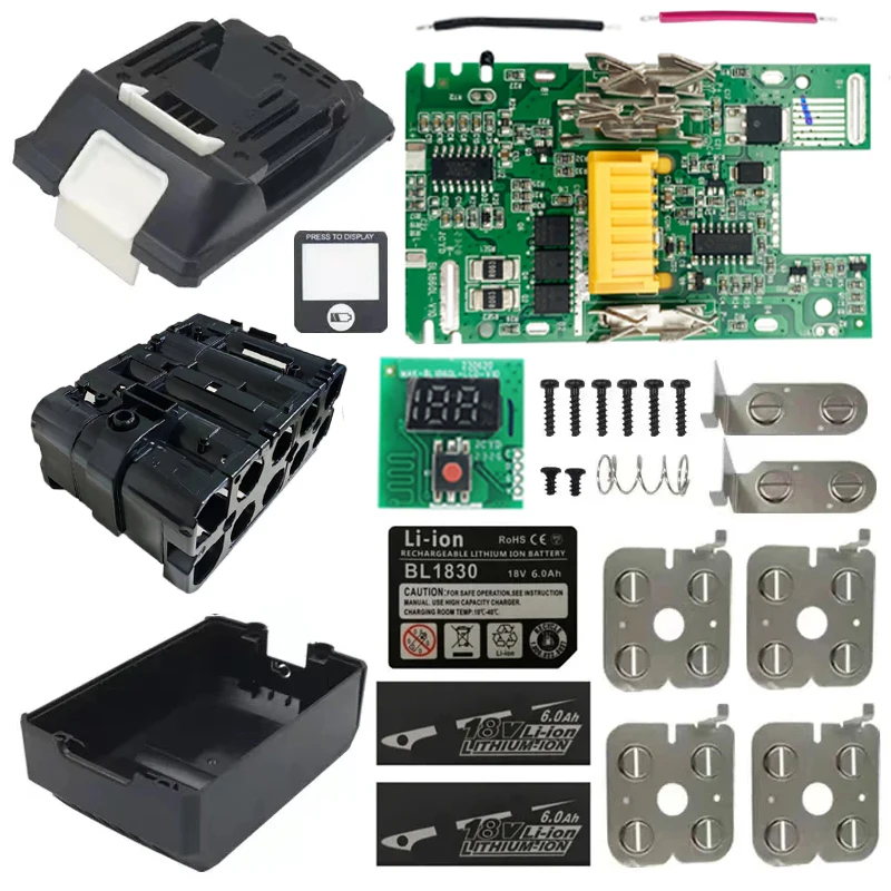 BL1830 리튬 이온 배터리 케이스 충전 보호 회로 기판 PCB LED 디지털 표시기 상자 Makita 18V 6.0Ah 하우징 쉘